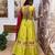 lemon Embroidered Rayon Full Stitched with Flared Lehenga Choli