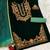Green embroidered velvet semi stitched patiyala suit
