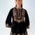 Black embroidered velvet semi stitched patiyala suit
