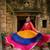 Women Gorgeous Bandhani Printed Faux Georgette Fabric Flared Gown