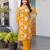  Women's Cotton Blend Floral Straight Printed Kurta Pant With Dupatta | kurta sets for woman