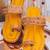 Yellow printed leather kolhapuris