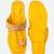 Yellow printed leather kolhapuris