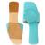 Turquiose solid leather flats