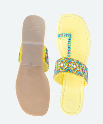 Multicolor printed leather kolhapuris 2