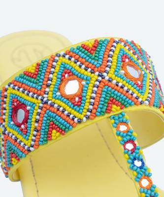 Multicolor printed leather kolhapuris 3