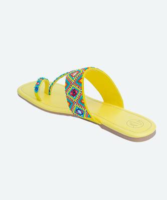 Multicolor printed leather kolhapuris 4