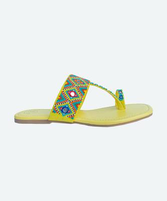 Multicolor printed leather kolhapuris 5