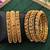 Royal antique finish bangles set, floral filigree design with ruby & emerald accents 6 pcs set