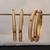 4 pc designer gold finish bangles set, pearl inlay with ruby & emerald stones