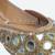 Gold mirror embroidered leather juttis