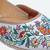 Multicolor floral embroidered leather juttis
