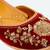 Maroon embroidered leather juttis