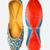 Blue embroidered leather juttis
