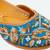 Blue embroidered leather juttis
