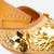 Gold embroidered leather juttis