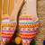 Multicolor embroidered leather mules
