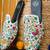 White embroidered leather mules