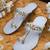 Grey embroidered leather kolhapuris