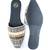 Blue embroidered leather mules