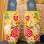 Yellow embroidered leather mules
