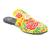 Yellow embroidered leather mules