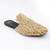 Gold embroidered leather mules