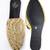 Gold embroidered leather mules