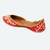 Red embroidered leather juttis