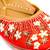 Red embroidered leather juttis