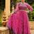 Women Gorgeous Bandhani Printed Faux Georgette Fabric with Flared Gown