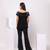 Black embroidered cotton co ord set