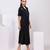 Black embroidered cotton dress