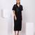Black embroidered cotton dress