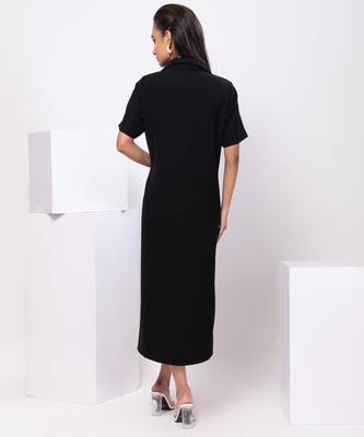 Black embroidered cotton dress 3