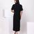 Black embroidered cotton dress