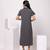 Grey embroidered cotton dress