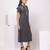 Grey embroidered cotton dress