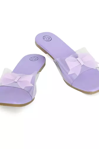 Lavender solid leather flats