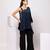 Black plain satin co ord set