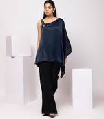 Black plain satin co ord set