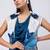 Blue embroidered satin jacket set