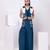 Blue embroidered satin jacket set