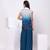 Blue embroidered satin jacket set