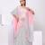 Pink embroidered georgette kaftan