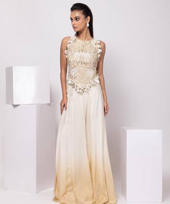 White embroidered linen co ord set 1
