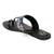 Black solid leather kolhapuri