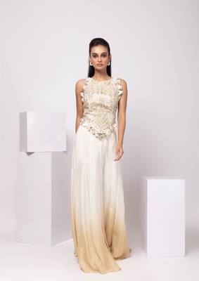 White embroidered linen co ord set 2