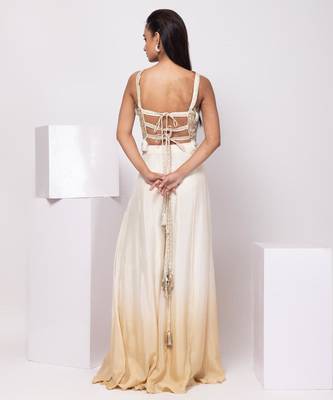 White embroidered linen co ord set 3
