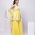 Yellow embroidered silk sharara set